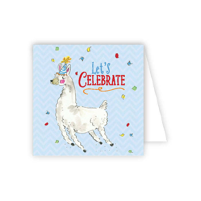 Let's Celebrate Llama Enclosure Card