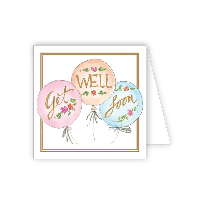 Get Well Soon Balloons Enclosure Card