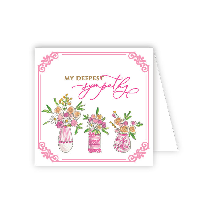 With My Deepest Sympathy Floral Vases Enclosure Card