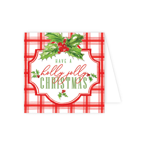 Have A Holly Jolly Christmas Red Plaid Enclosure Card