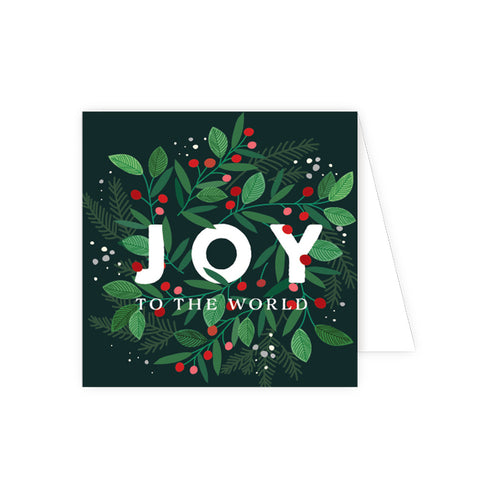 Joy To The World Berry Wreath Enclosure Card