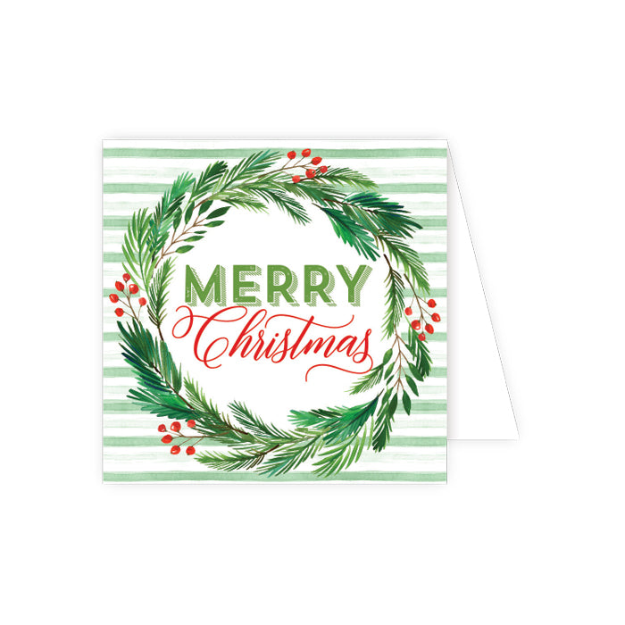Merry Christmas Berry Wreath Enclosure Card