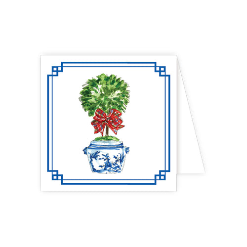 Holiday Topiary in Blue Pot Enclosure Card