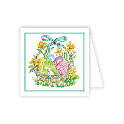 Handpainted Basket with Eggs Enclosure Card
