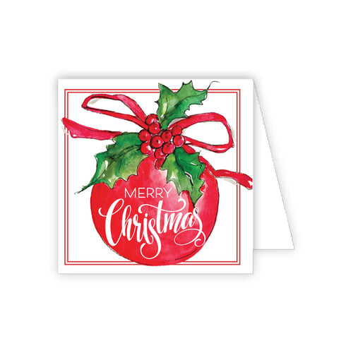 Holly Ornament Red Enclosure Card
