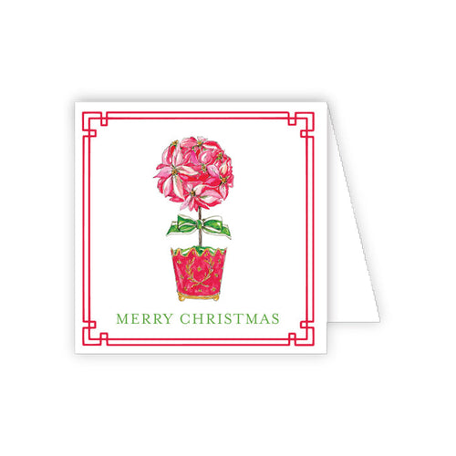Holiday Poinsettia Topiary Enclosure Card