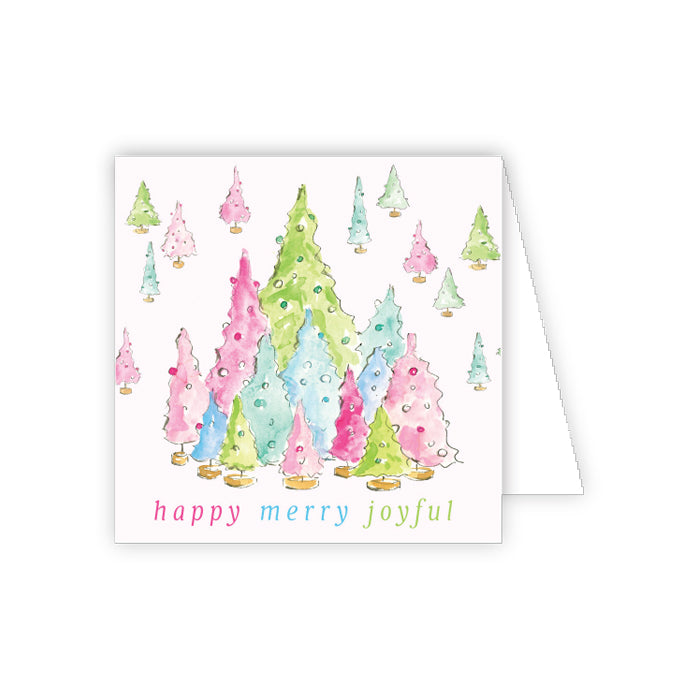 Pastel Holiday Trees Enclosure Card