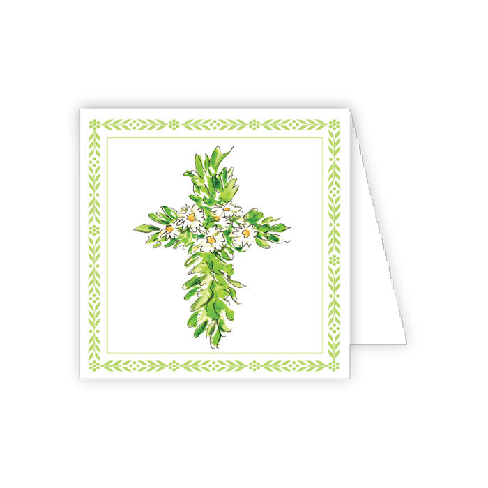 Greenery Cross Enclosure Card