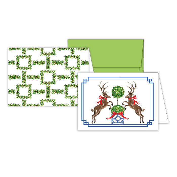 Holiday Reindeer-Holiday Lattice Stationery Notes