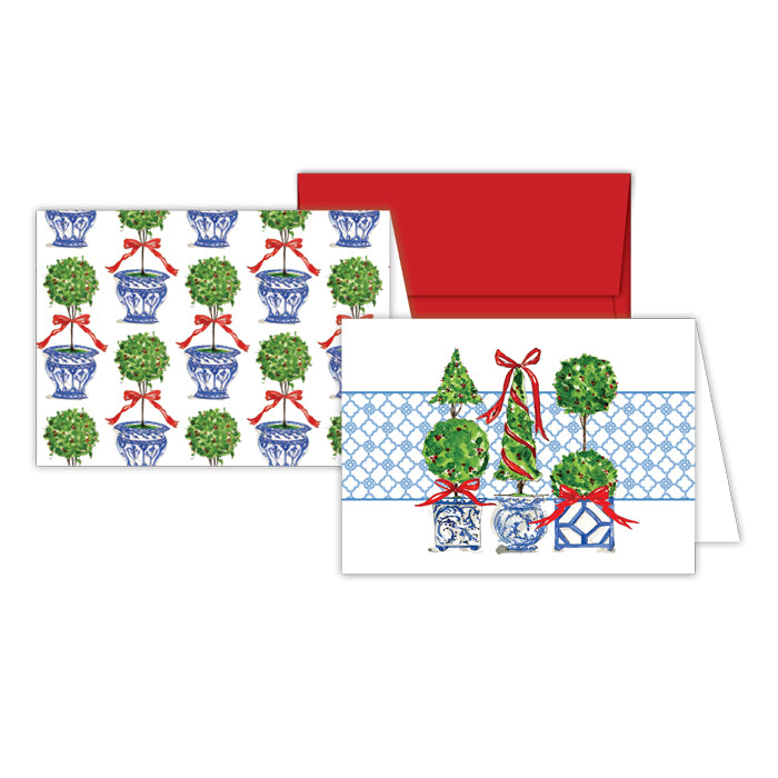 Holiday Topiary Trio-Holiday Topiary Stationery Notes