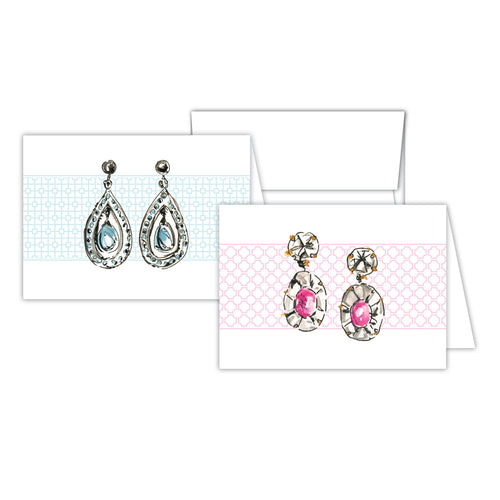 Blue Earrings - Pink Earrings Stationery Set