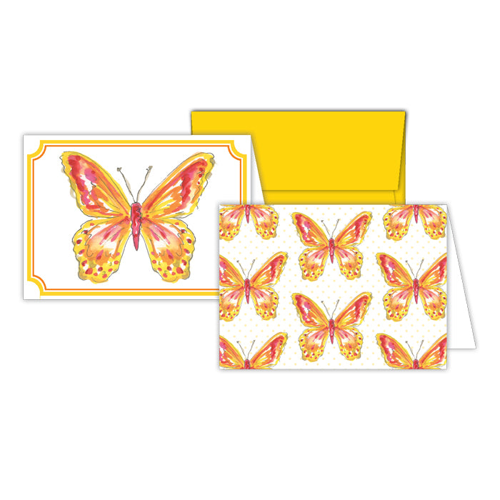 Handpainted Butterflies Stationery Notes