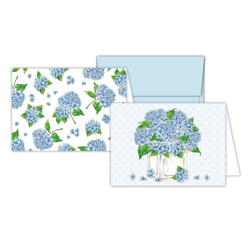 Blue Hydrangea Planter Stationery Notes