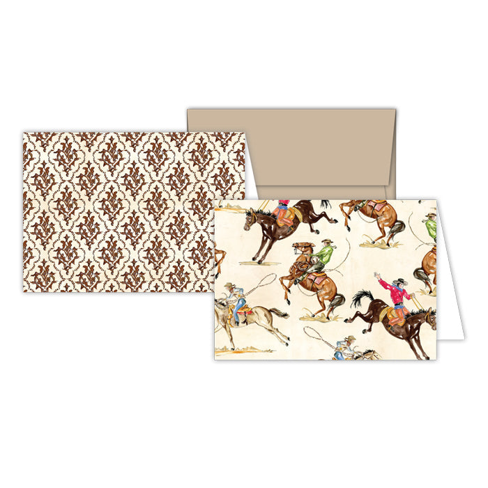 Cowboy Toile Stationery Notes