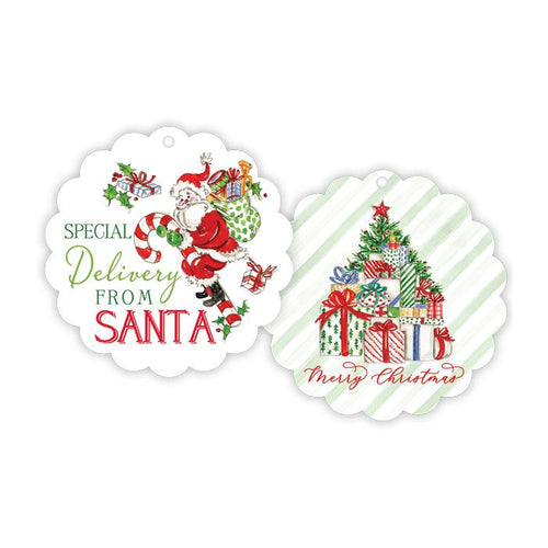 Merry Christmas Presents/Special Delivery From Santa Scalloped Gift Tags