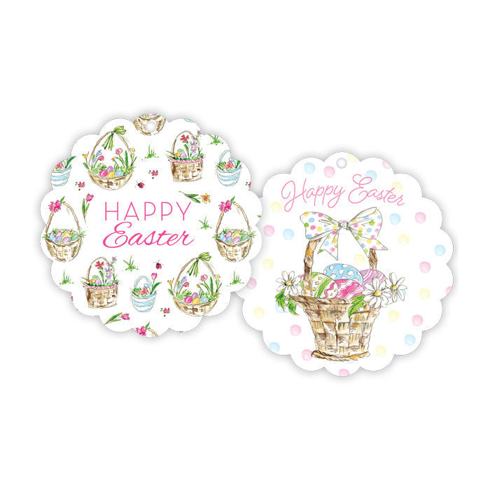Easter Basket Scalloped Gift Tags