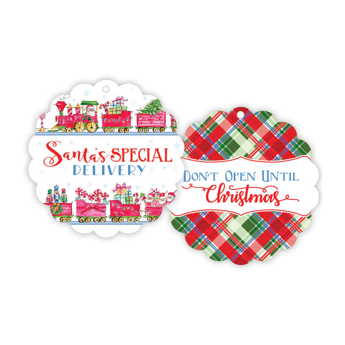 Santa Train Scalloped Gift Tags