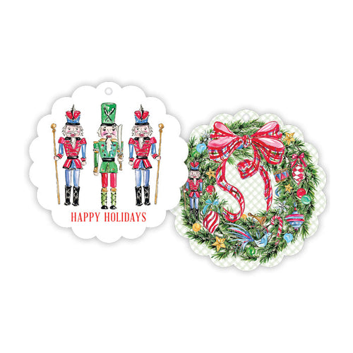 Traditional Nutcrackers Scalloped Gift Tags