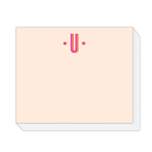 Color Block Monogram U Notepad