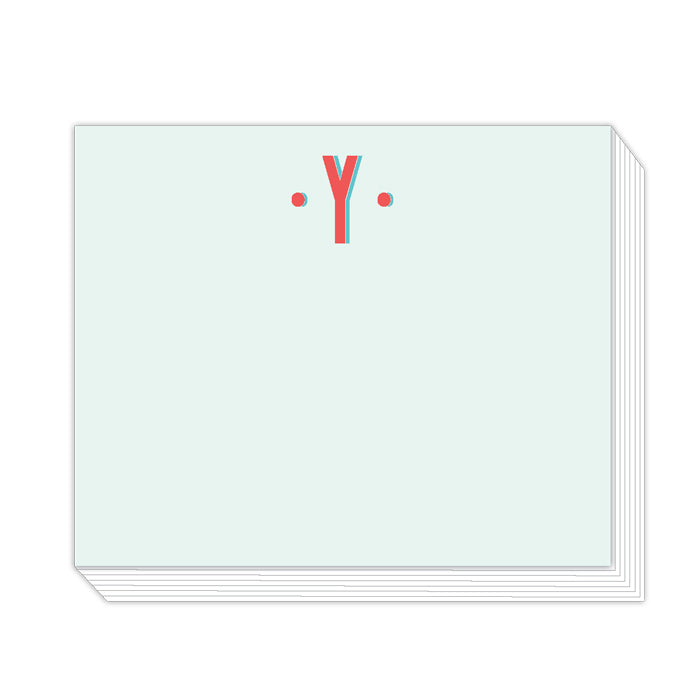 Color Block Monogram Y Notepad