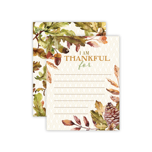 Acorns and Leaves "I Am Thankful For" Card