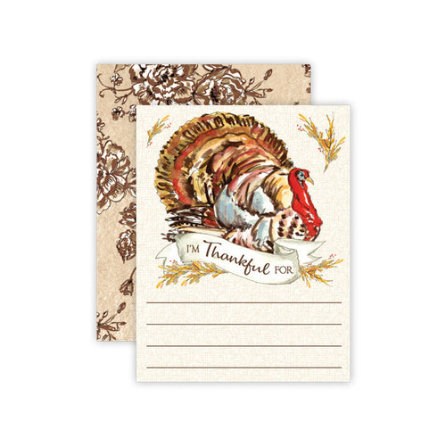 Turkey with Hay Berries Thankful-For Card