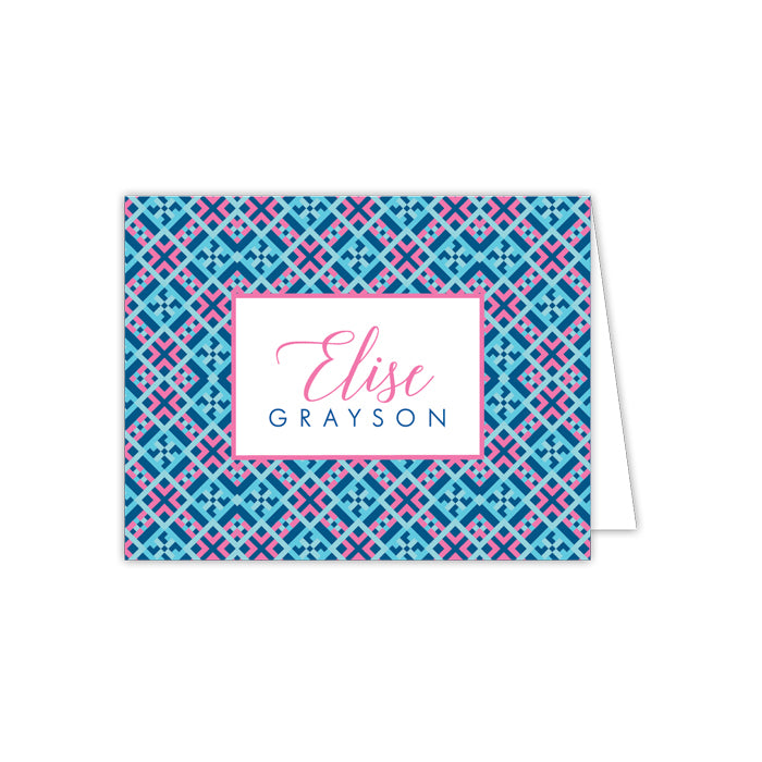 Blue and Pink Textile Folded Note