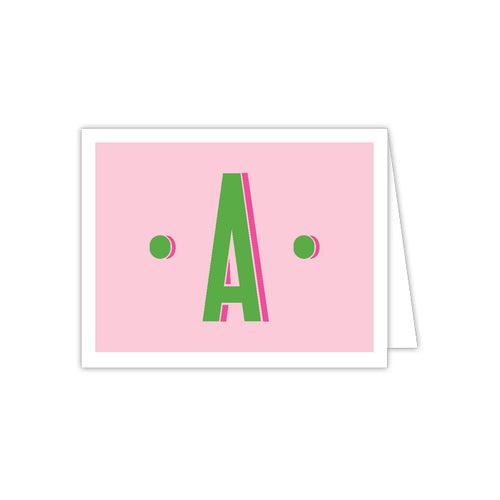 Color Block Monogram A Folded Note