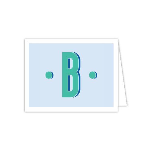 Color Block Monogram B Folded Note