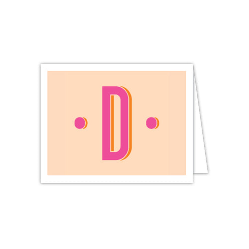 Color Block Monogram D Folded Note