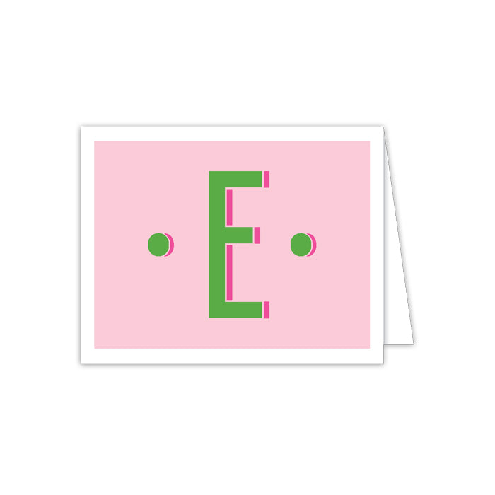 Color Block Monogram E Folded Note