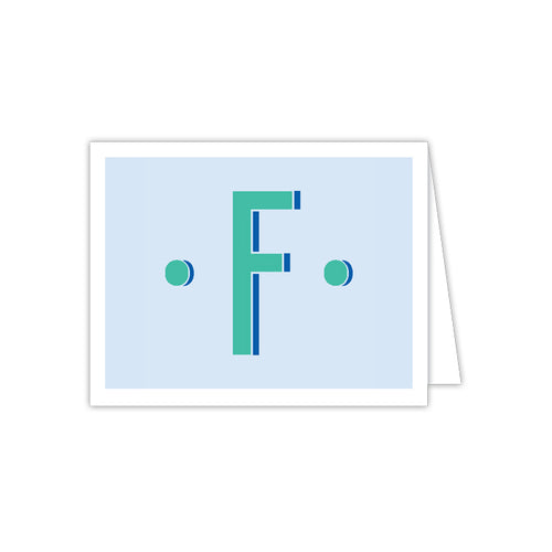 Color Block Monogram F Folded Note