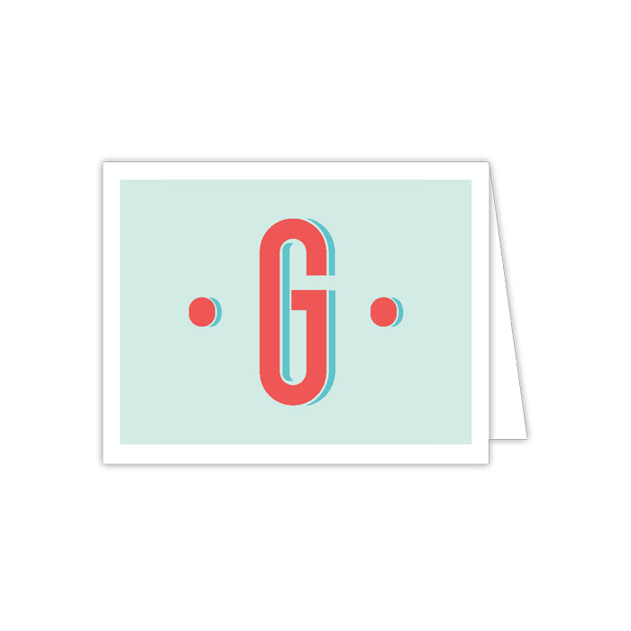 Color Block Monogram G Folded Note