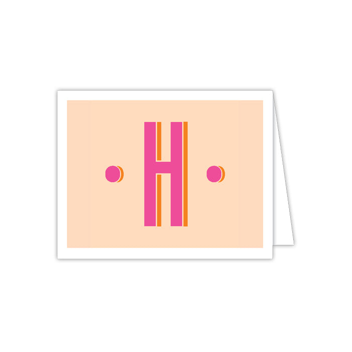 Color Block Monogram H Folded Note