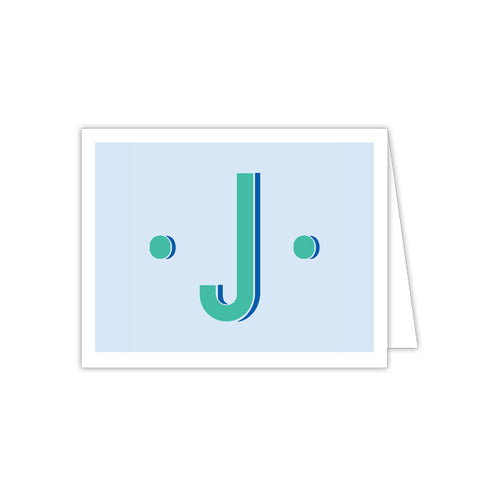 Color Block Monogram J Folded Note