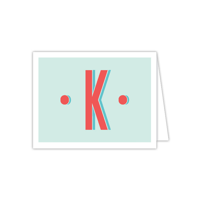 Color Block Monogram K Folded Note