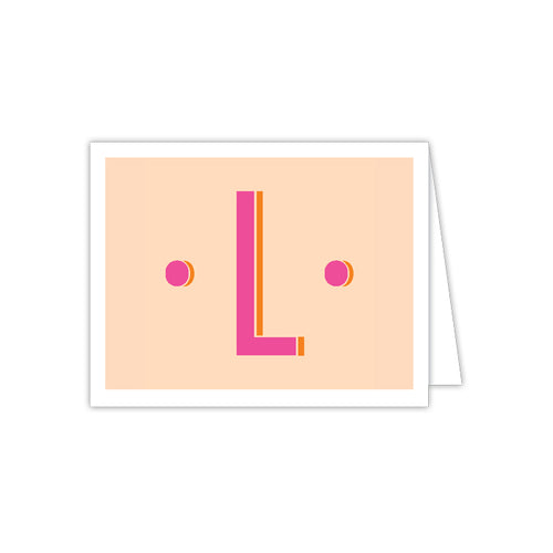 Color Block Monogram L Folded Note