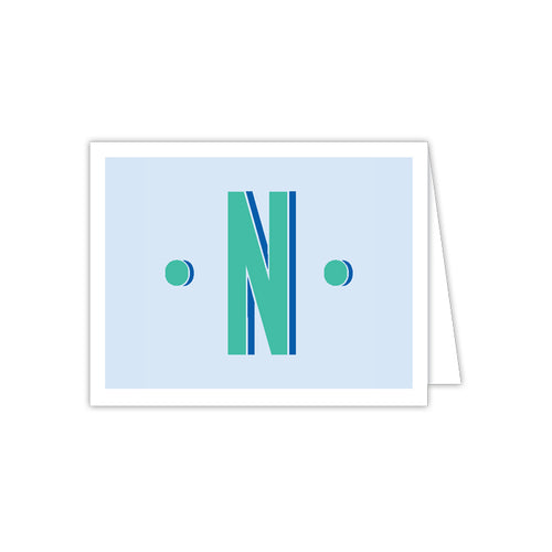 Color Block Monogram N Folded Note