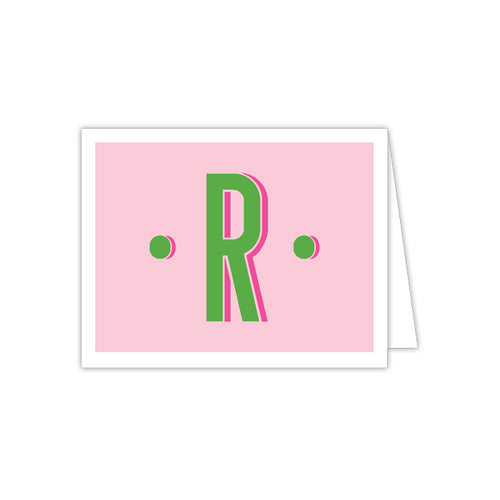 Color Block Monogram R Folded Note