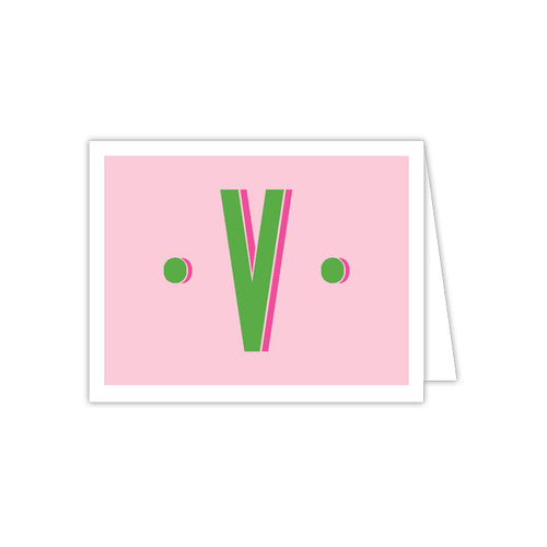 Color Block Monogram V Folded Note
