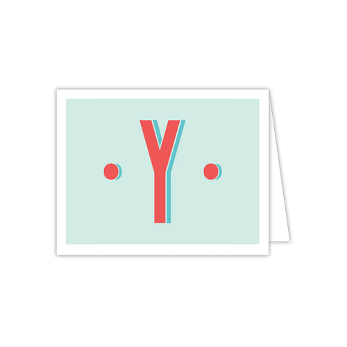 Color Block Monogram Y Folded Note