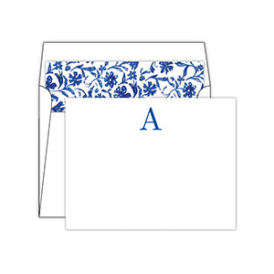 Blue and White  Monogram A Social Set