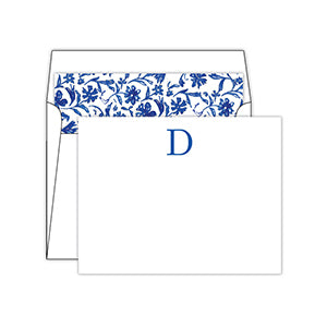 Blue and White  Monogram D Social Set