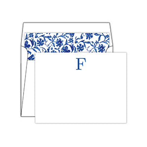 Blue and White  Monogram F Social Set