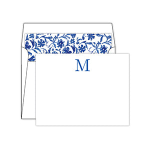 Blue and White  Monogram M Social Set