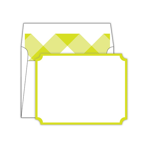 Chartreuse with Buffalo Check Liner Die-Cut Social Set