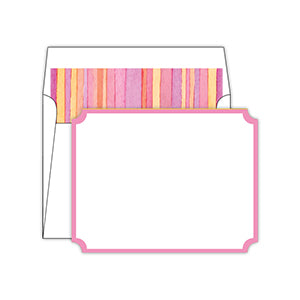 Watercolor Stripe Pink Die-Cut Social Set