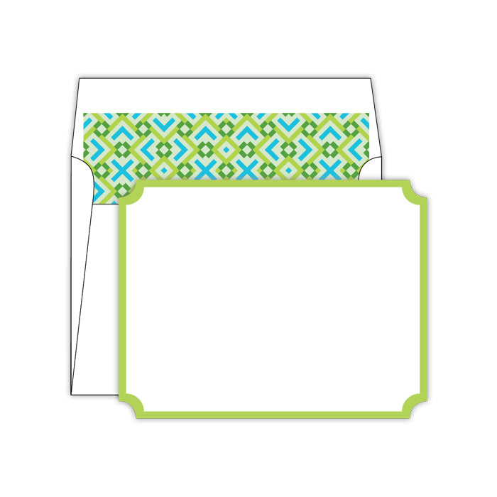 Green and Turquoise Textile Die-Cut Social Set