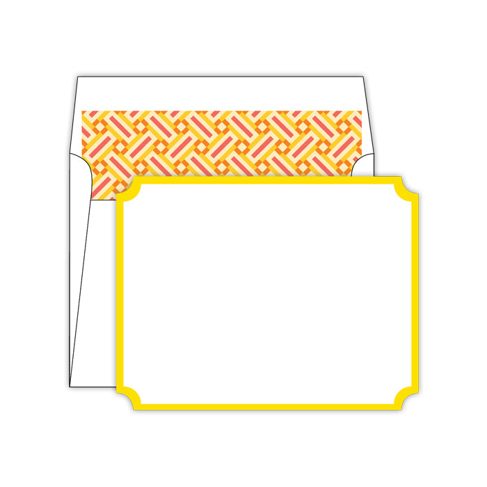 Coral and Yellow Textile Die-Cut Social Set