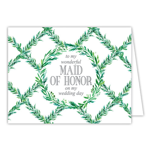 Wedding Greenery-Maid of Honor Bridal Greeting Card